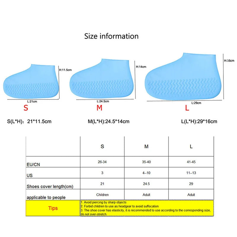 2026 New Reusable Waterproof Rain emulsion Shoes Covers Outdoor Rain Boot Overshoes Walking Shoes Accessories Shoe Cover 1Pair