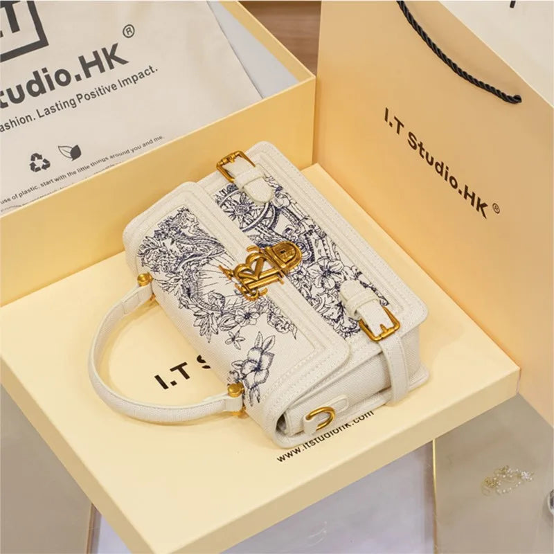 Women's Embroidered Floral Satchel Crossbody Bag
