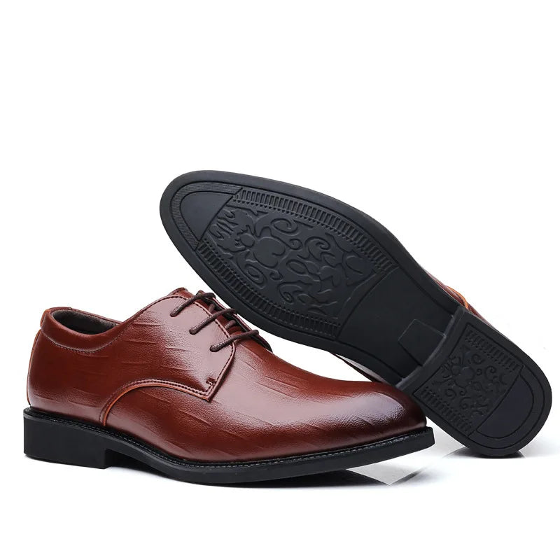 Men's Pointed Toe Oxford Leather Dress Shoes