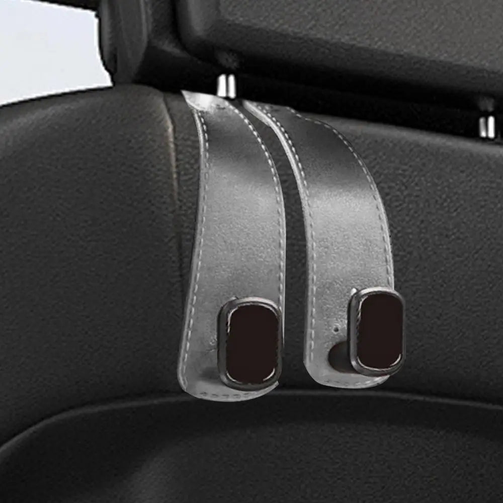 PU Leather Car Purse Hook & Headrest Hanger Organizer