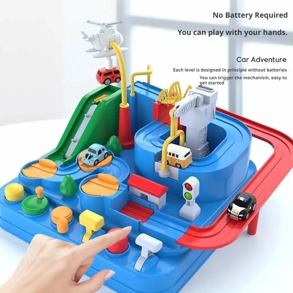 Electric Track Parking Building Car Toy Racing Rail Car Train Track Toy for Children Gifts Adventure Toys Brain Table Game