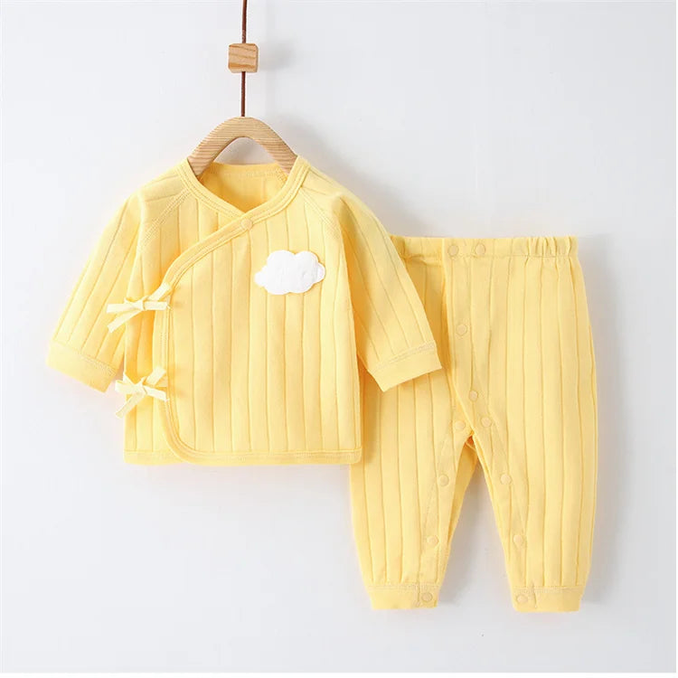 Newborn Baby Unisex Cotton Long Sleeve Top & Pants Set