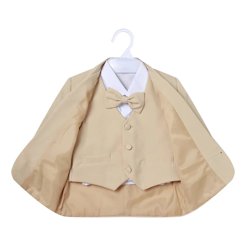 Fashion Baby Formal Clothes Set Blazer Jacket+Shirt+Vest+Bowtie+Pant 5PCS Infant Toddler Clothes Suit Party Baby Clothes 0-2Y