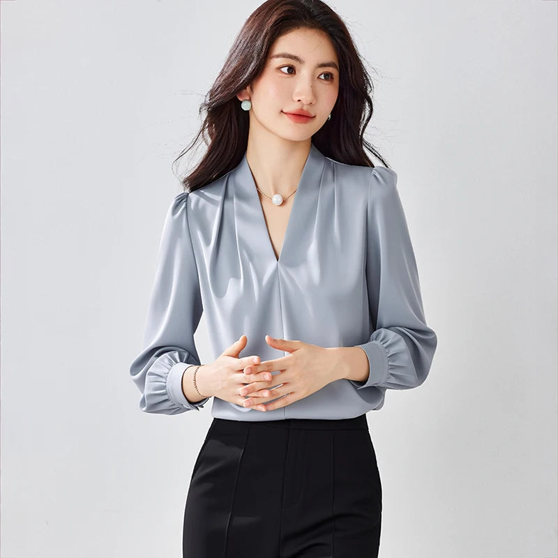 Women's Satin Office Blouse
