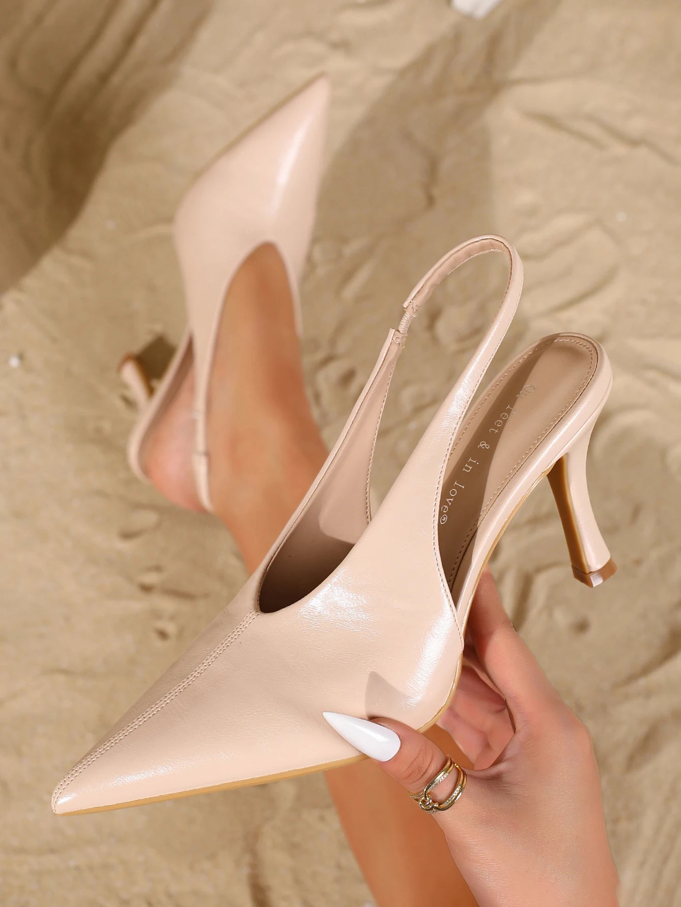 Women's Pointed Toe Slingback High Heel Sandals