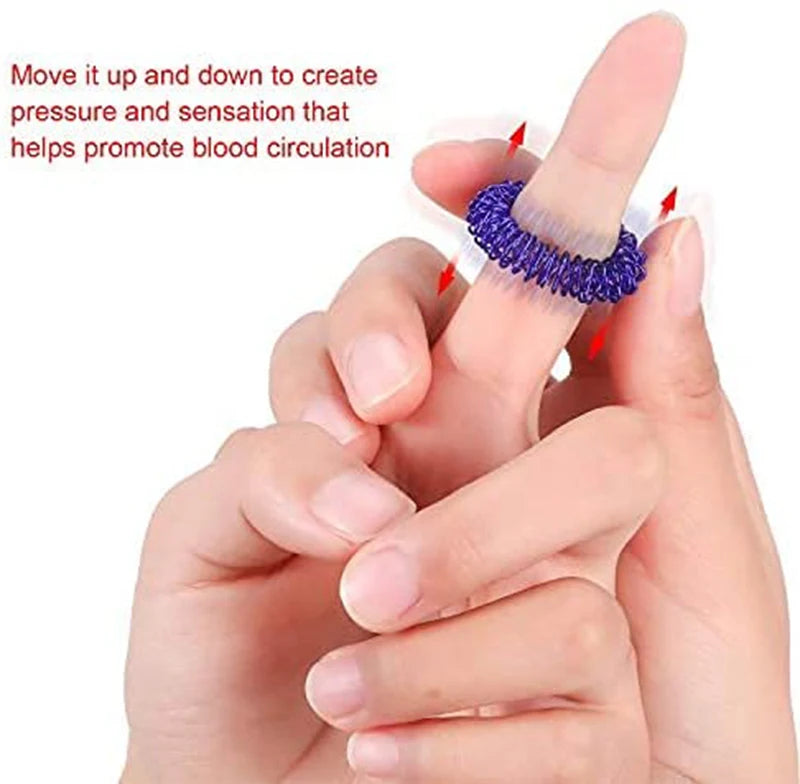 10pcs Finger Rings Set for Teens  Adults Stress Reducer Massager Stress Relief Fidget Toys Acupressure Rings Spiky Sensory