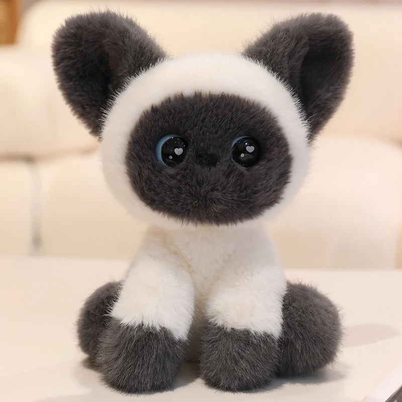 Cute Calico Cat Plush Toy Lifelike Devon Cat Soft Animal Doll Office Classroom Desk Decoration Kids Toys Gift Cat Lovers