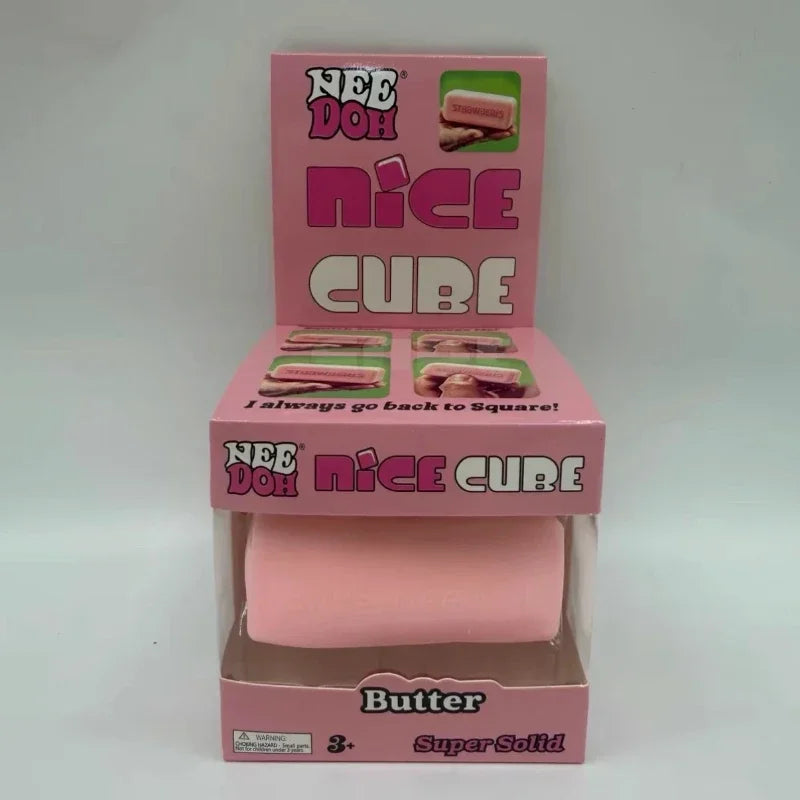 NeeDoh Nice Cube Glitter Sparkle Squeeze Toy — Slow Rising Sensory Fidget & Stress Relief