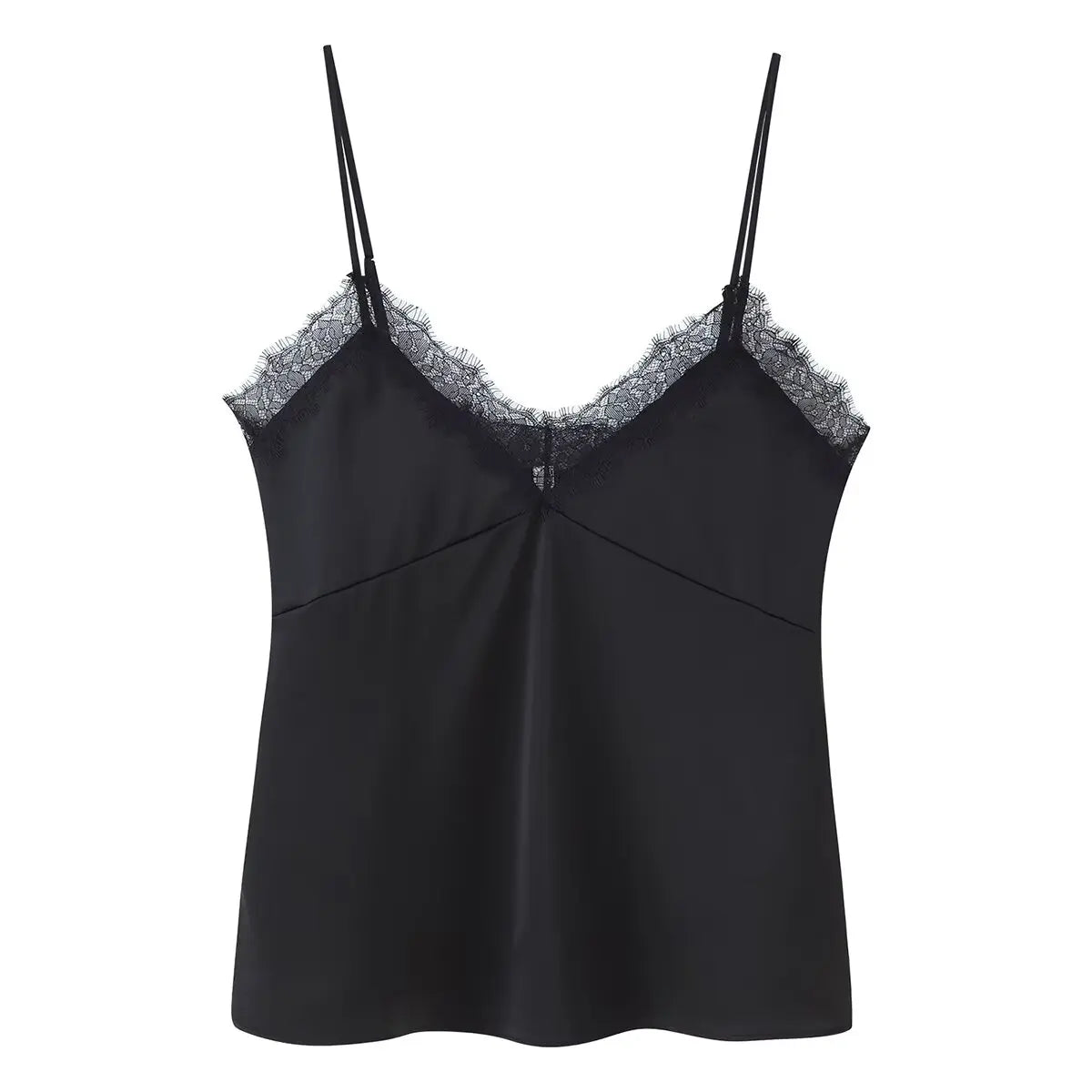 HH 2026 New Fashion Woman Lace Trim Sling Sleeveless V Collar Backless Mini Top Female Slim Fit Thin And Light Sexy Top