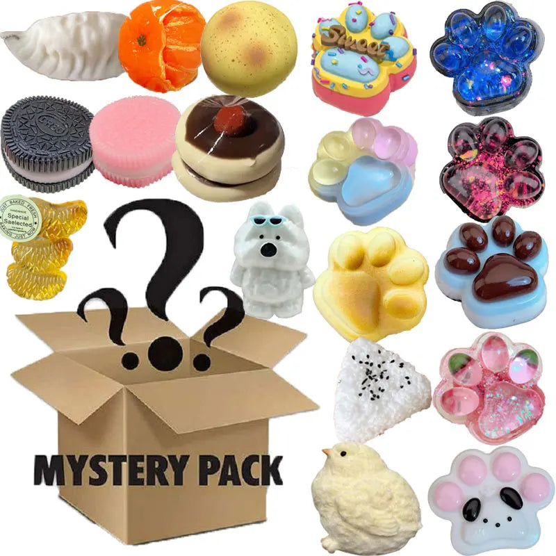 Mystery Kawaii Mochi Squishy Toy | Cat's Paw, Simulated Food & More | Stress Reliever | Random Style