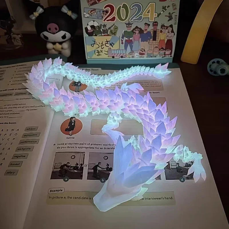 3D Printed Articulated Dragon - Glow in the Dark Desktop Decor