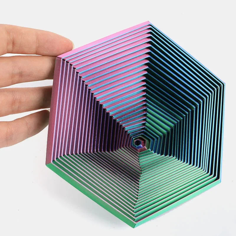 3D Printed Fractal Fidget Hexagon 7cm Portable Playing Sensory Anti-stress Toy Desktop Ornament Kid Toy Visual Gifts Mystery Box
