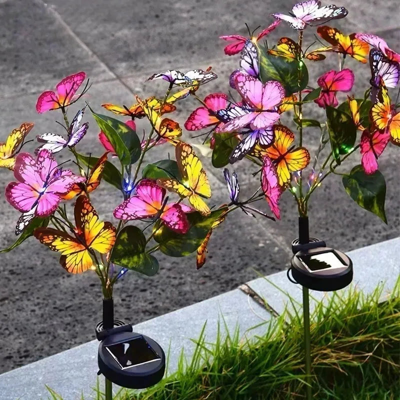 Solar Butterfly & Sunflower Lawn Lamp | Outdoor Garden Solar Light