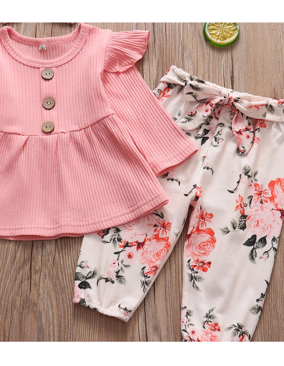 Newborn Baby Girl 3-Piece Knit Top, Floral Pants & Headband Set