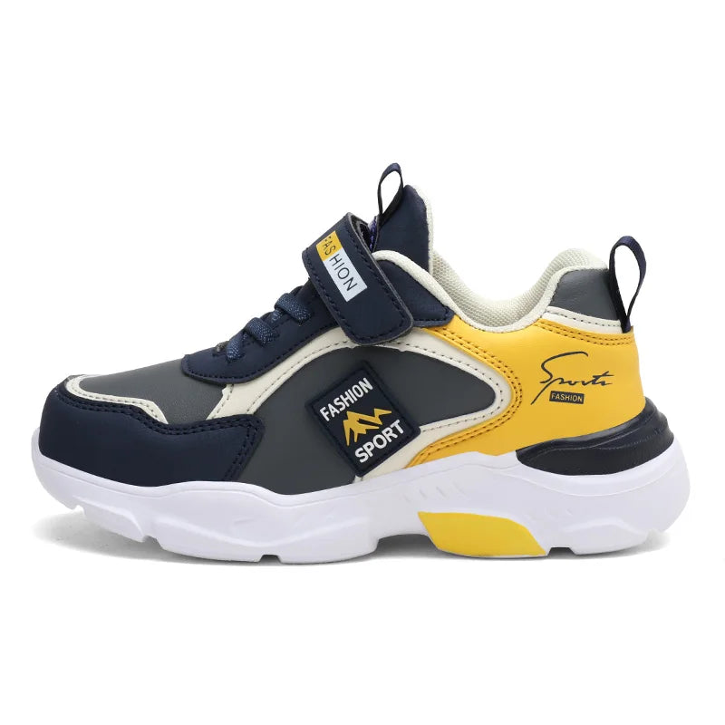 Boys' PU Leather Breathable Sport Sneakers