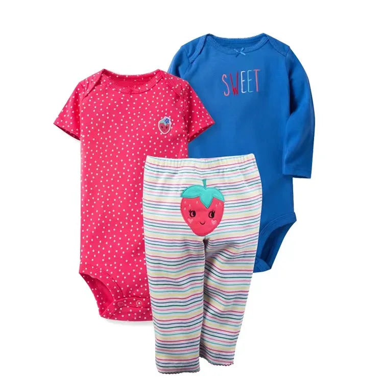 2025 Baby Girls Clothes Autumn Spring Newborn Infant Outfit Cotton Bodysuit Top And Bottom Pants Kids Toddler Clothing Set 6-24M