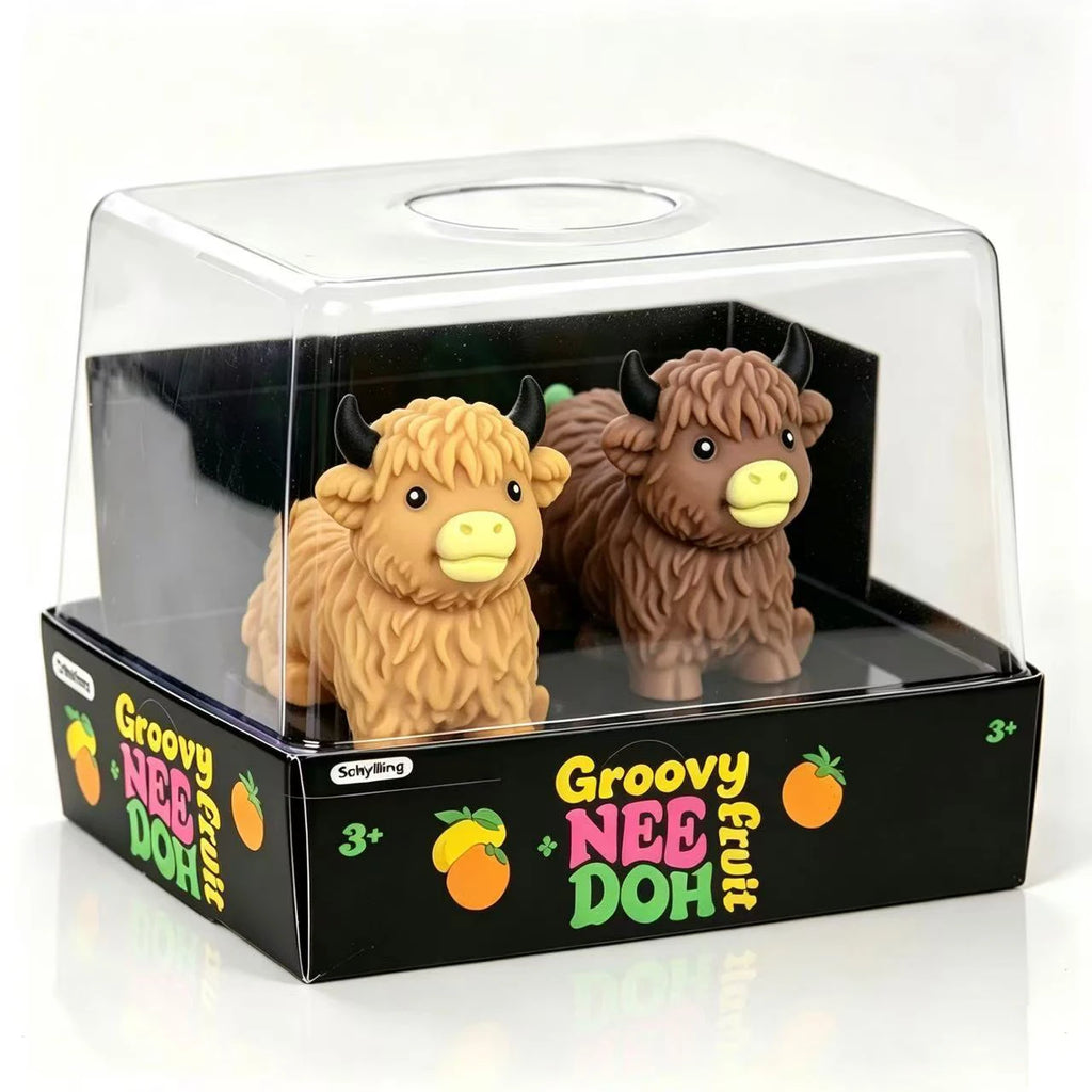 NeeDoh Scottish Highland Cow Squishy Slow Rebound adult toys, NeeDoh Squishy Flour filled adult toys gift ﻿