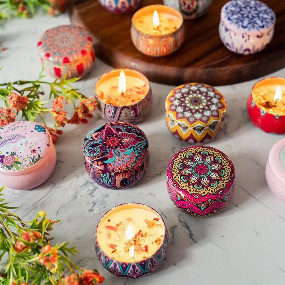Vintage Floral Soy Wax Scented Candle Jar | 8 Fragrances – Lavender, Rose & More