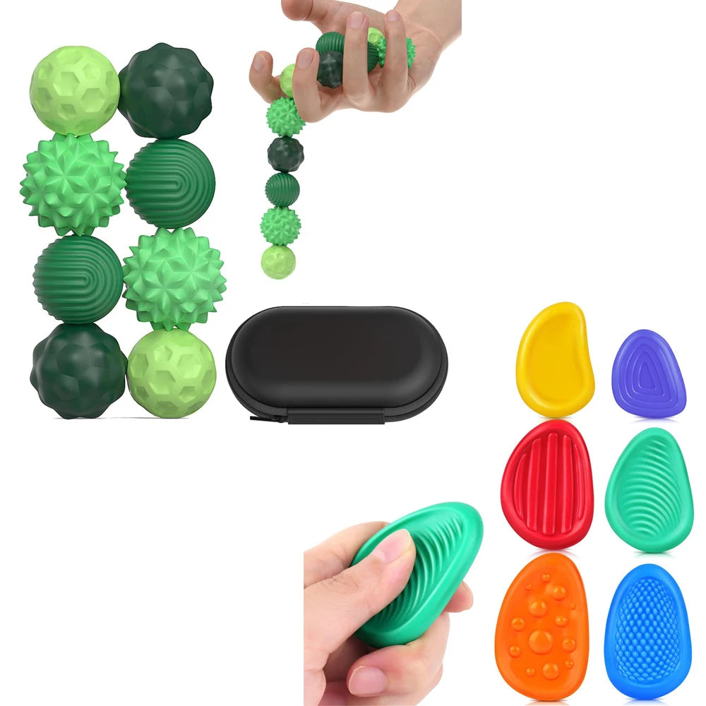 Magnetic Balls Fidget Sensory Toys Stress Relief for Adults Kids Fidget Textured Magnetic Balls with Silicone Shell Desk Toys