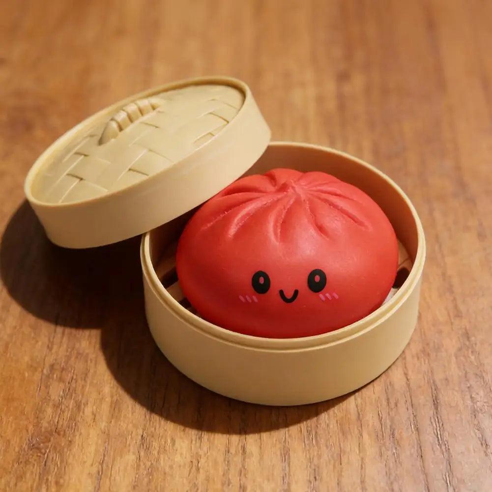 Stress Relief Squeeze Toy-Simulated Dumpling&Baozi,Reusable Low Rebound Sensory Dough Ball For Relieve Anxiety&Release Emotions