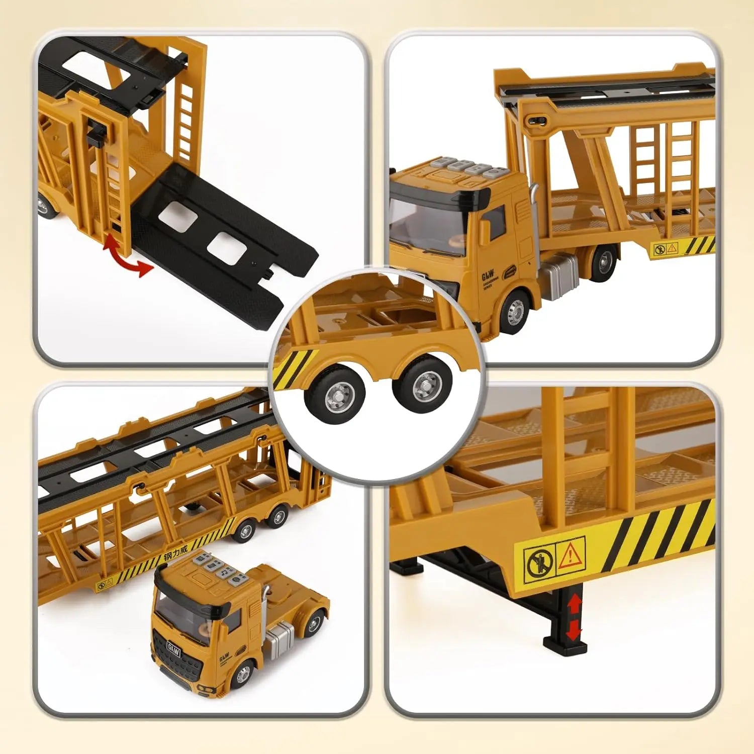 Construction Carrier Trucks Toy Set Highly Simulated Driving Model Vehicles Wheel Loaders Rollers Transport Trucks For Children