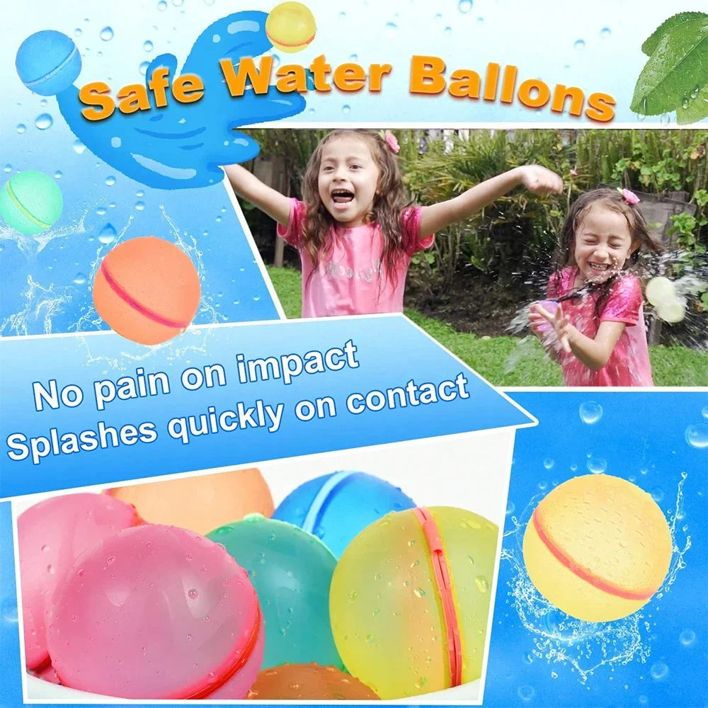 Reusable Self-Sealing Water Balloons | Quick Fill Splash Balls | Kids Outdoor Fun | 4–50 Pack