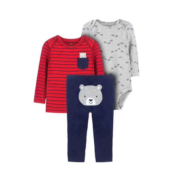 2025 Baby Girls Clothes Autumn Spring Newborn Infant Outfit Cotton Bodysuit Top And Bottom Pants Kids Toddler Clothing Set 6-24M