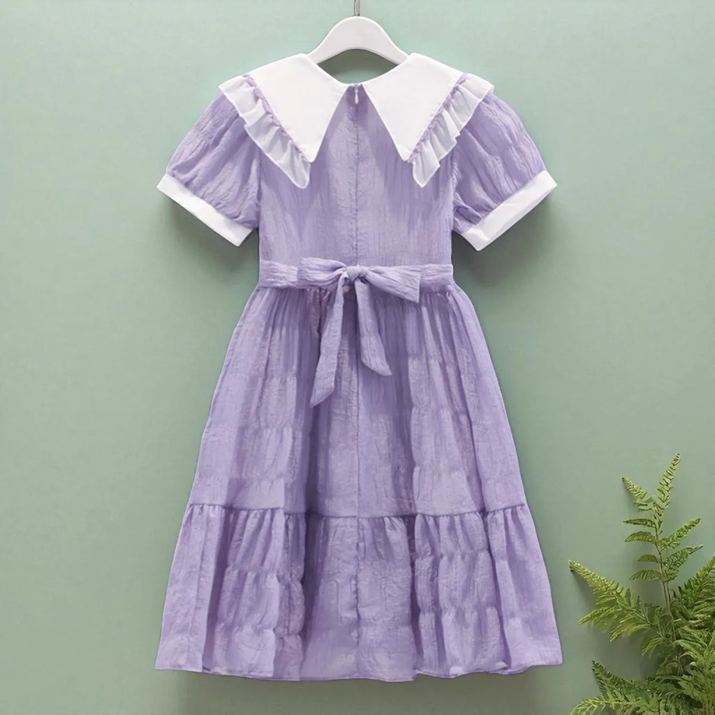 Toddlers Dresses For Girls Children's Dress Summer Cotton Kids School Costumes Short Sleeve Baby  4 5 6 8 9 10 12 Years