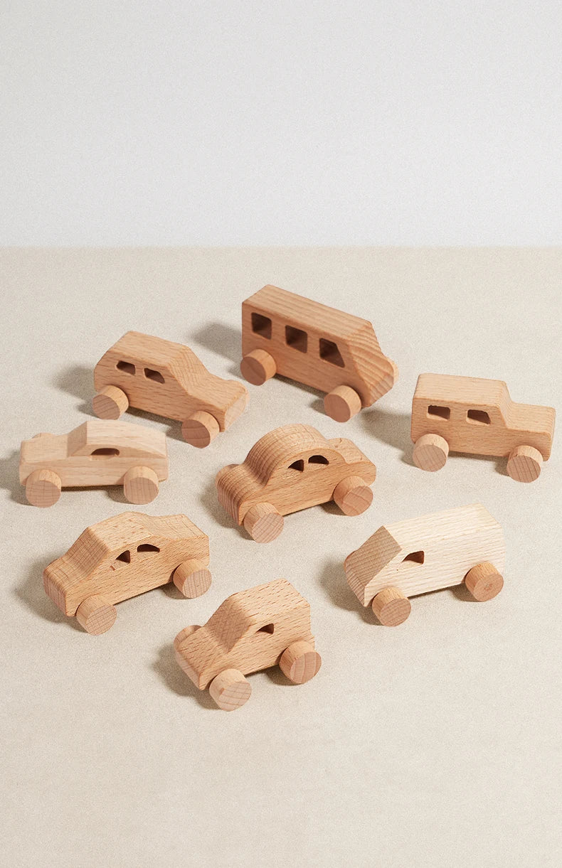 DIY Wooden Toy Car For Children Wooden Push Car Shape Educational Toy For Grasping Can Be Painted And Used As Decoration Gift