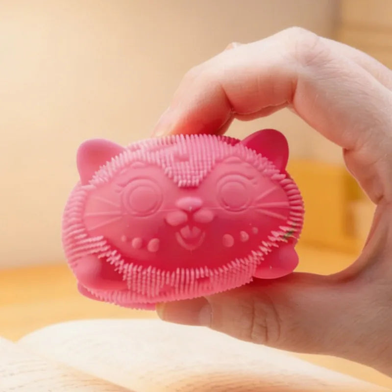 Cute Cat Shaped Stress Relieving Ball Fingertip Toy Pet Squeezing Small Soft Toy for Anxiety Relief
