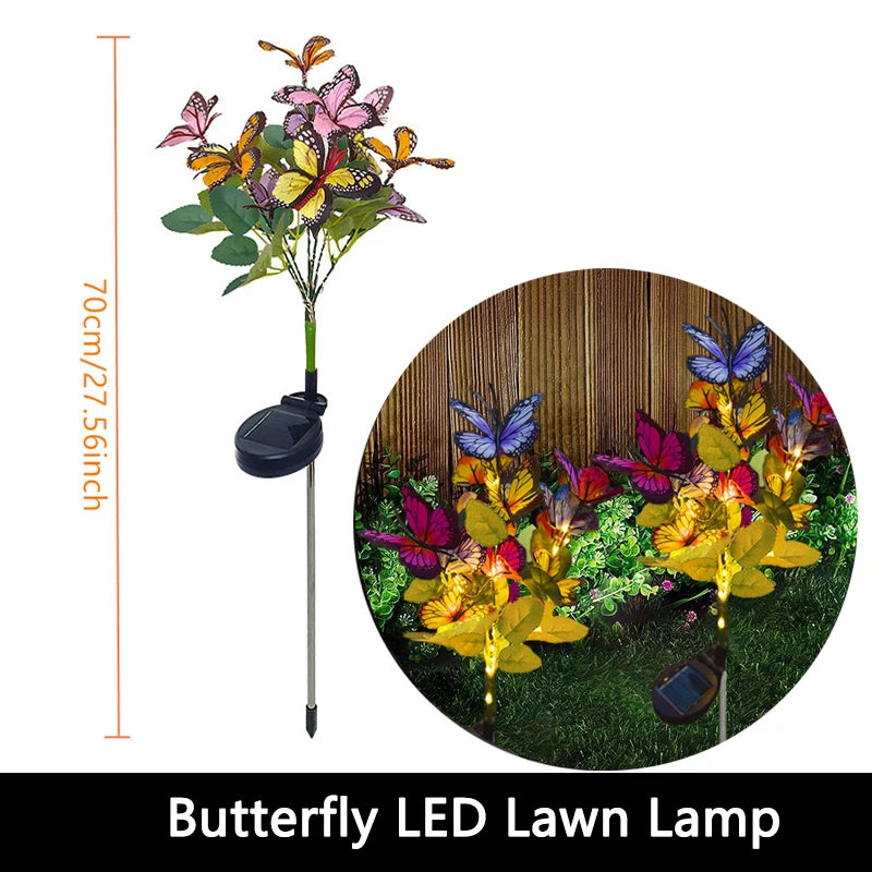 Solar Butterfly & Sunflower Lawn Lamp | Outdoor Garden Solar Light