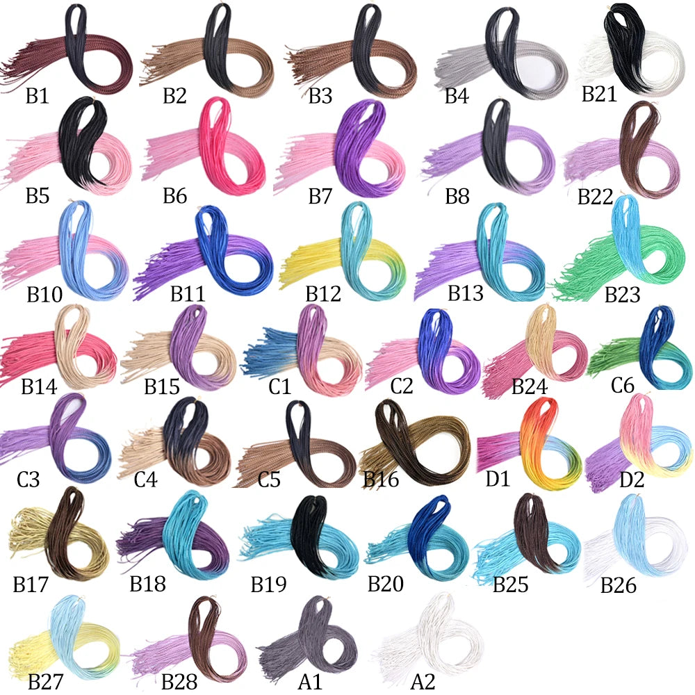 Ombre Zizi Braids Thin Box Braids Crochet Hair Extensions Synthetic Hair Rainbow Thin Zizi Braids Hair Bundles BudaBuda