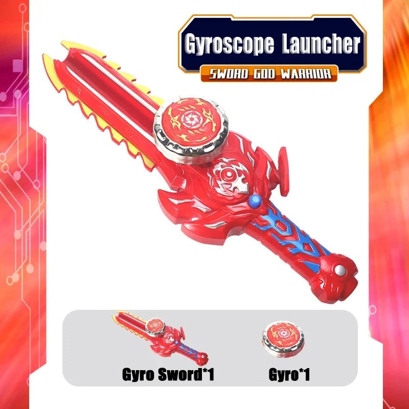 Kids Battle Gyro Spinning Top Toy Set – Sword Launcher & Flashing Tops