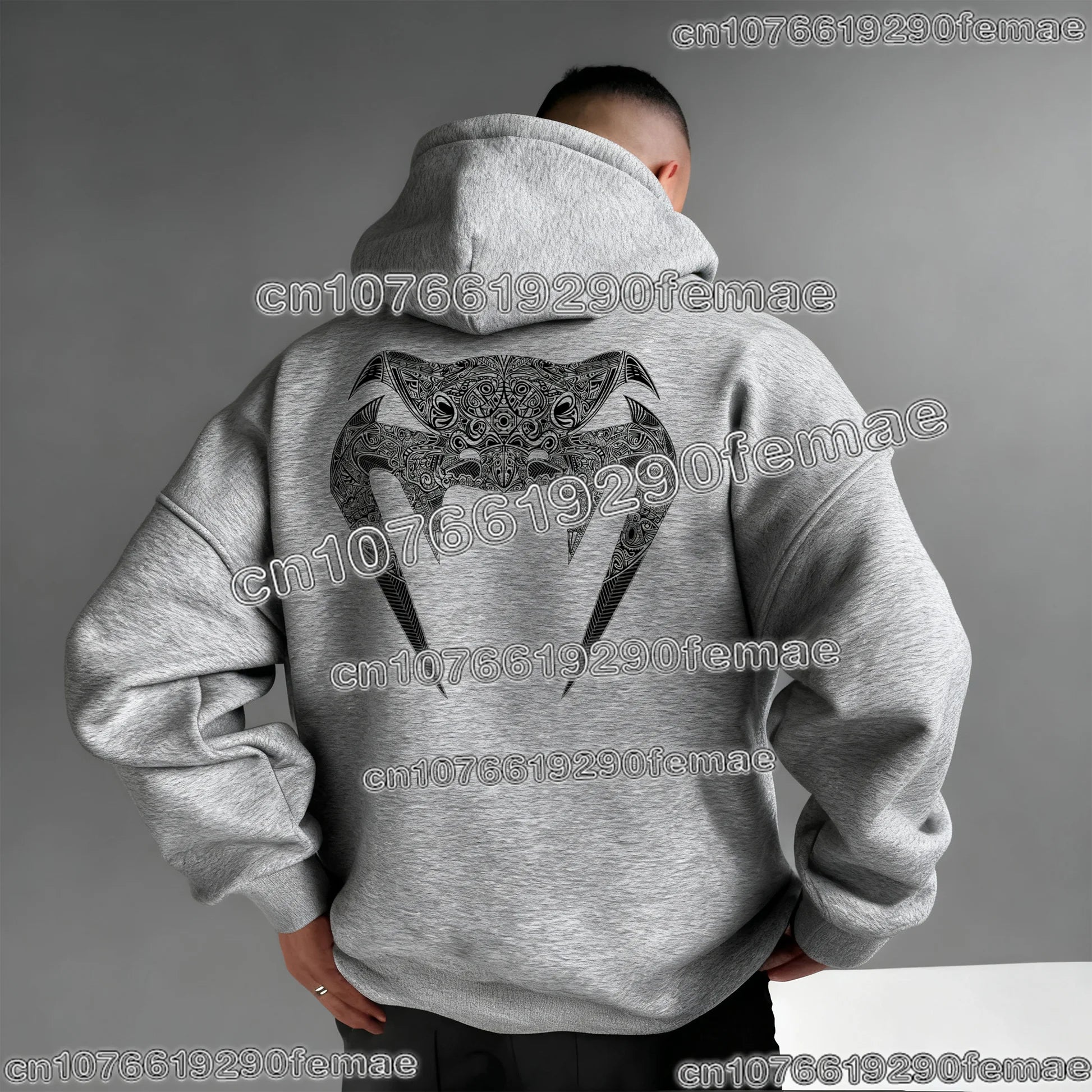 Men's Cotton Pullover Hoodie – Loose Fit Gym & Training Sweatshirt