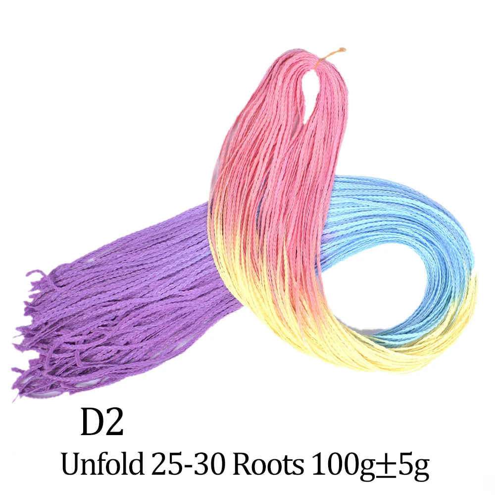 Ombre Zizi Braids Thin Box Braids Crochet Hair Extensions Synthetic Hair Rainbow Thin Zizi Braids Hair Bundles BudaBuda