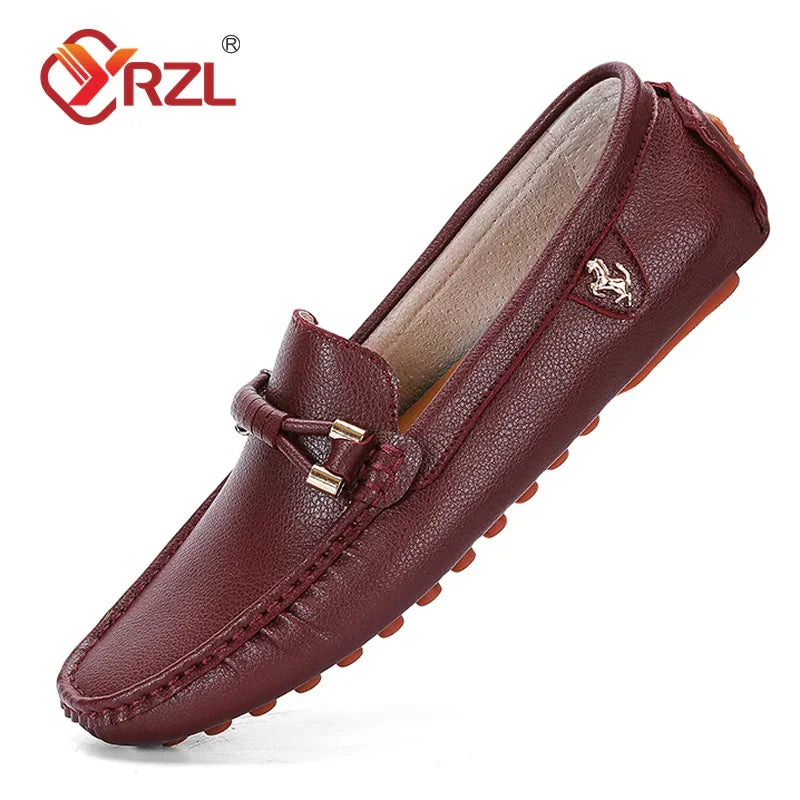 YRZL Loafers for Men 2024 New Handmade Moccasins Men Flats Casual Leather Shoes Luxury Comfy Mens Loafers Size 48 Shoes for Men