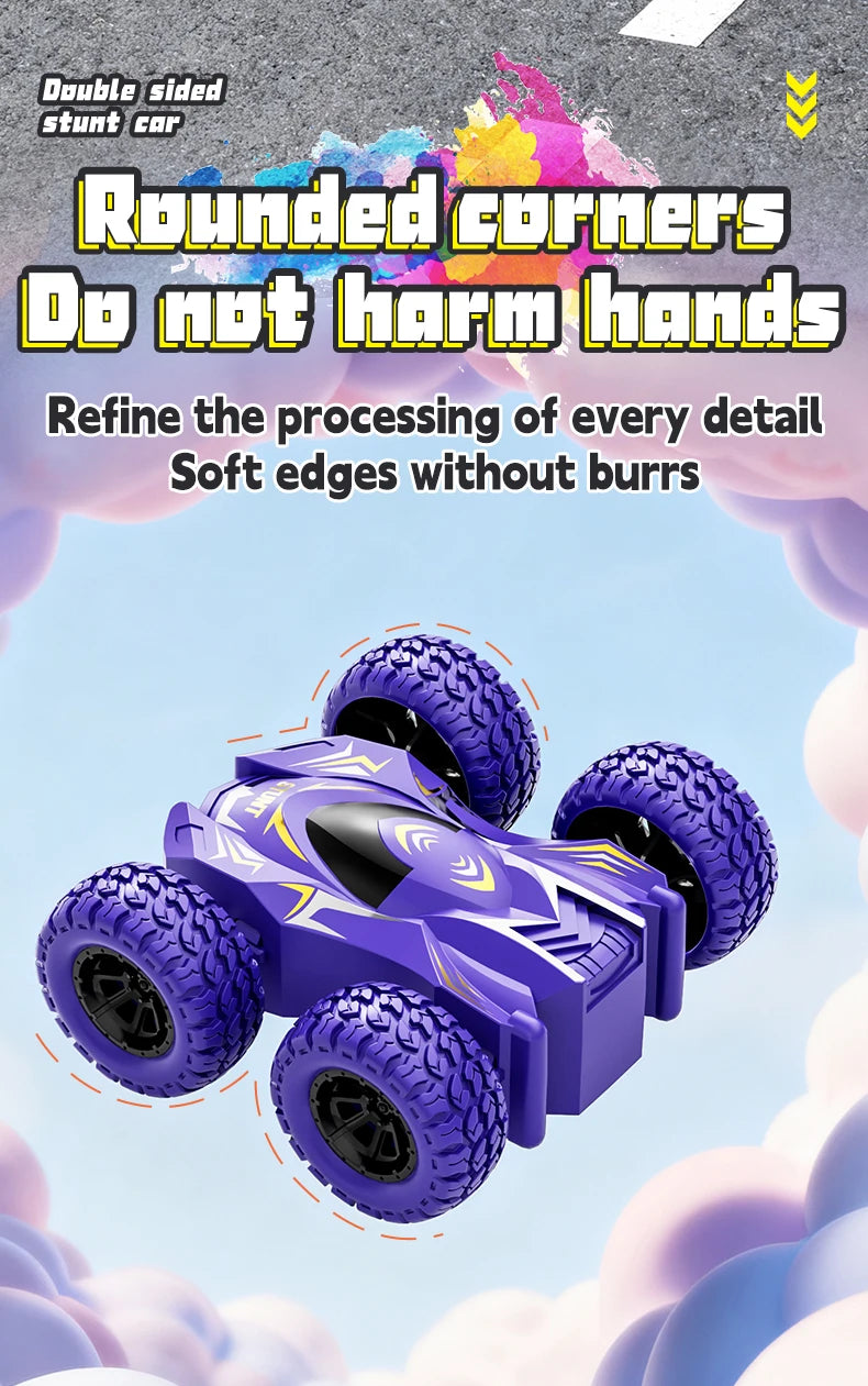 4-8 Pack 360° Rotating Stunt Car Toys - Friction Powered Toy Cars Push and Go Vehicles for Toddlers Kids Best Christmas Gift