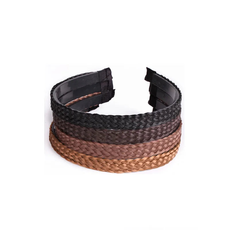 Braid Hair Band Women Fishbone Braid Women Wig Twist Braid Headband Hairpin Bohemia Non-slip Headdress Bridal Hair Accessories