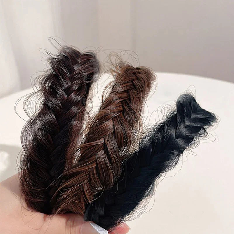 Braid Hair Band Women Fishbone Braid Women Wig Twist Braid Headband Hairpin Bohemia Non-slip Headdress Bridal Hair Accessories