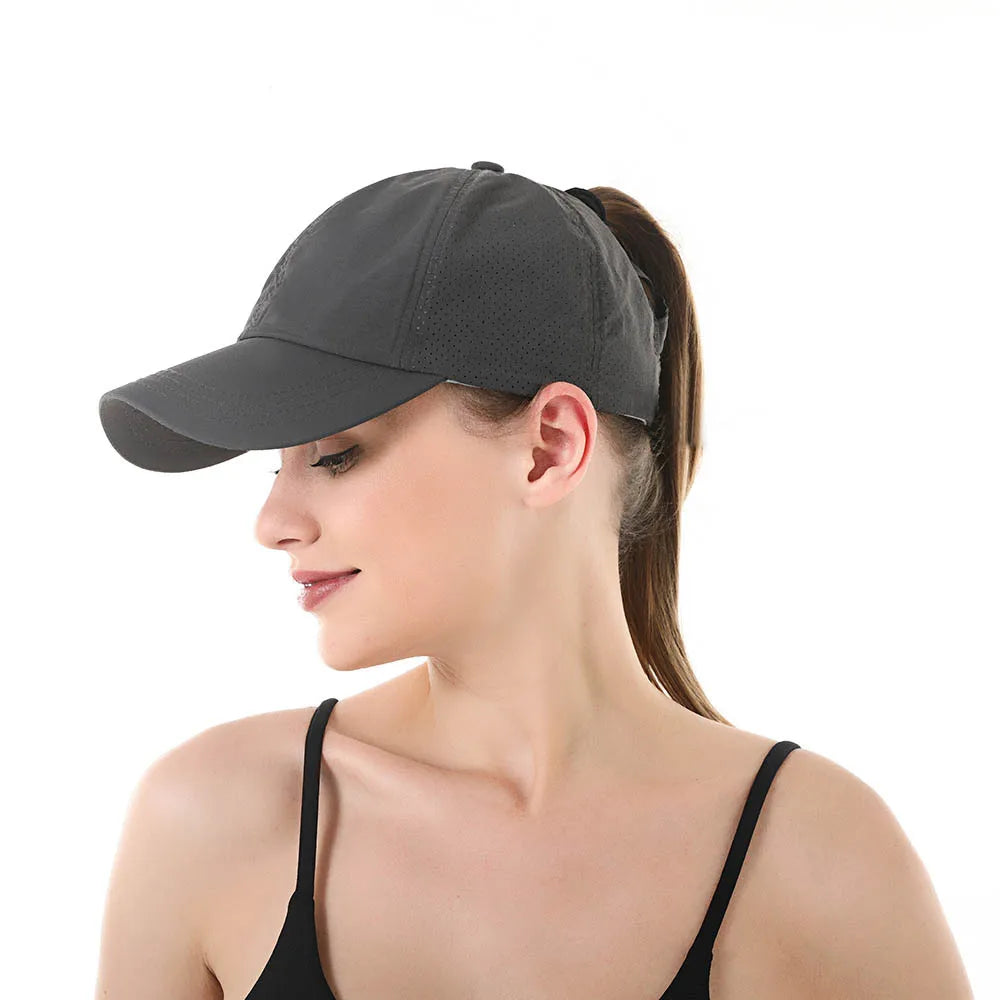 Baseball Caps For Women Hats New Breathable Mesh Sun Visor Hats Female Summer European Outdoor Sports Criss Cross Ponytail Hat