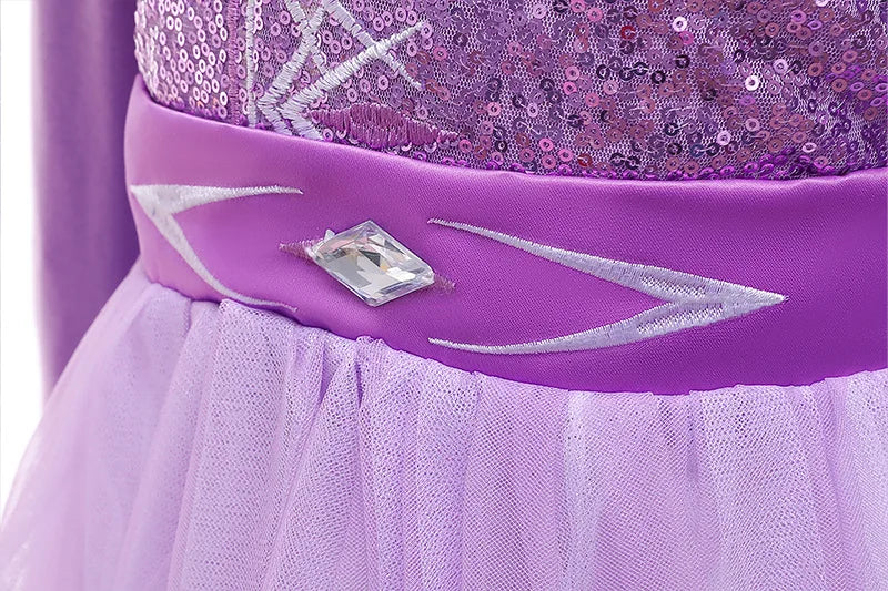 Girls Princess Snow Queen Costume Dress