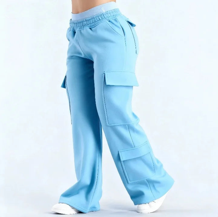 Women's Wide Leg Cargo Pants with Pockets