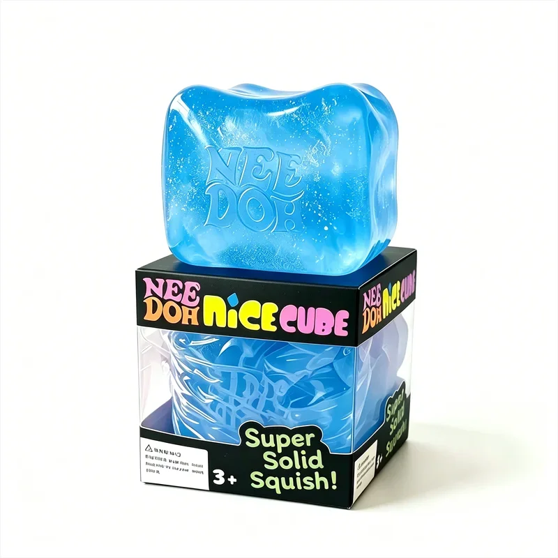 Needoh Nice Berg Giant Sensory 7.5cm Cube Mini 4 Pack Baby Teenie Cube Sensory Slow Rebound Stress Reliever Anti-Anxiety Toy