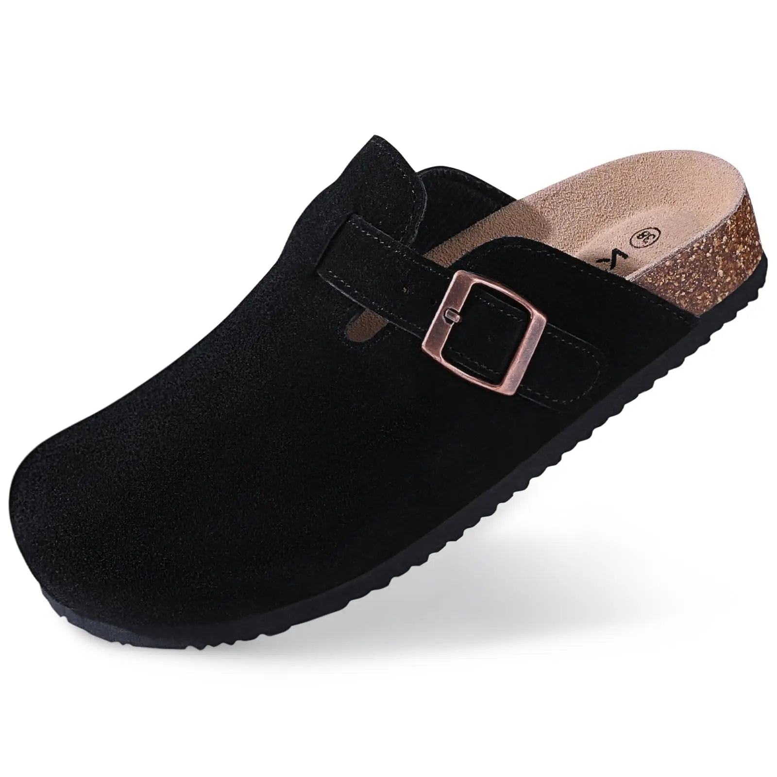 Goosecret Men Cow Suede Clogs Soft Cork Footbed Men Mules Slippers Fashion Men House Sandals With Arch Support Men Beach Sandals
