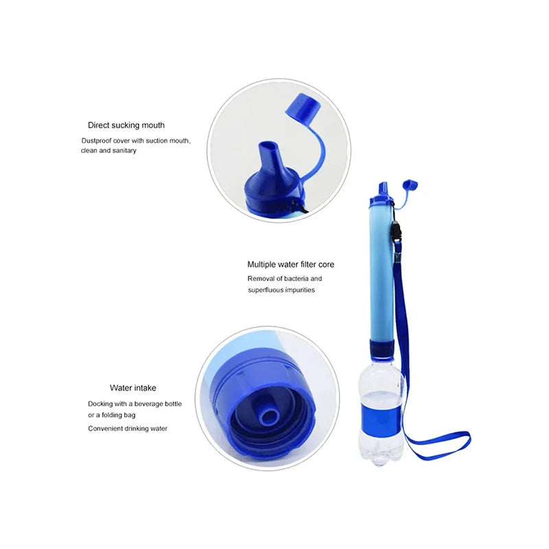 Disaster Preparedness Water Filter, Personal Survival Straw Purifier for Emergency Kits, Outdoor Camping & Hiking Gear