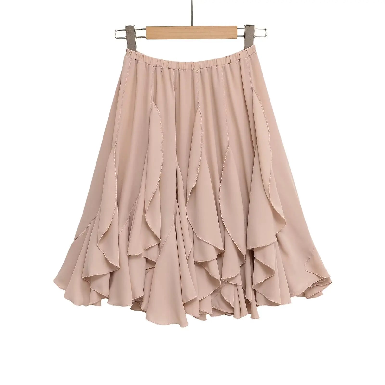 Women's Tiered Ruffle A-Line Midi Skirt