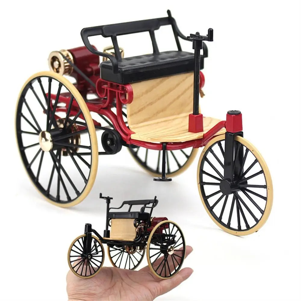Kids Toy Vintage Classic Tricycle Model Metal Diecast Three Wheeled Simulation Tricycle Toy 1:12 Alloy Model Collectibles Gift