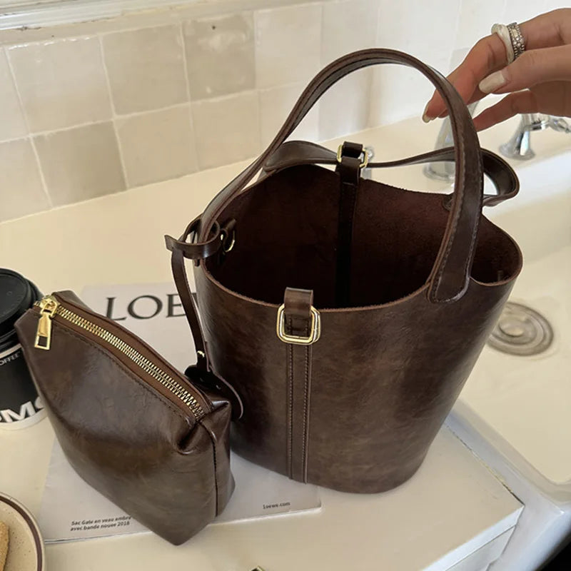 Women Bags Handbags Bucket Bag Shoulder Bag Crossbody Bag Fashion Bucket Tote Bag Leather Luxury Desginer Big Lady Hand Bags