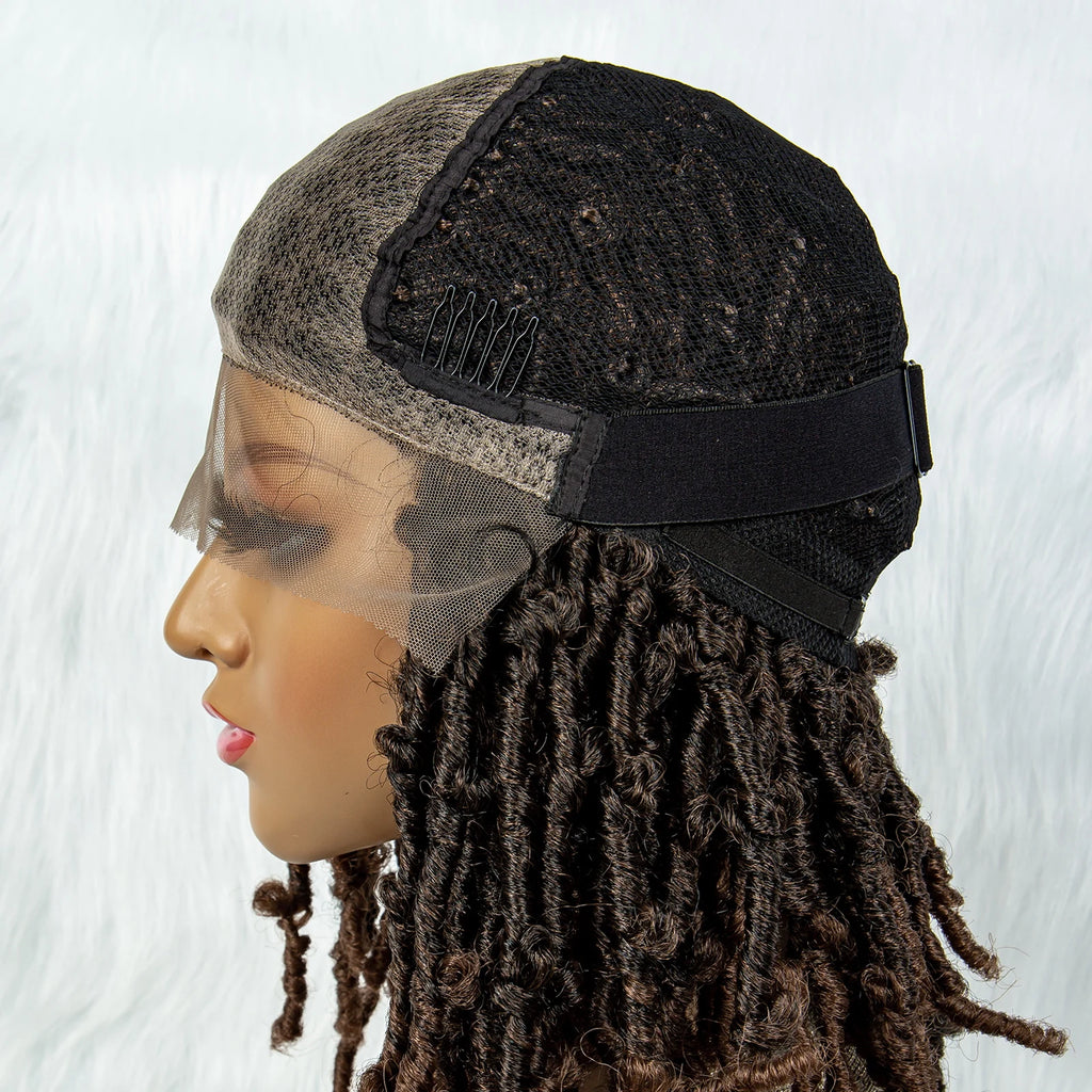 Synthetic Lace Front Wig Braided Wigs Dreadlock Wig 16 inches Short Knotless Butterfly Locs Wigs for Black Women Synthetic Wig