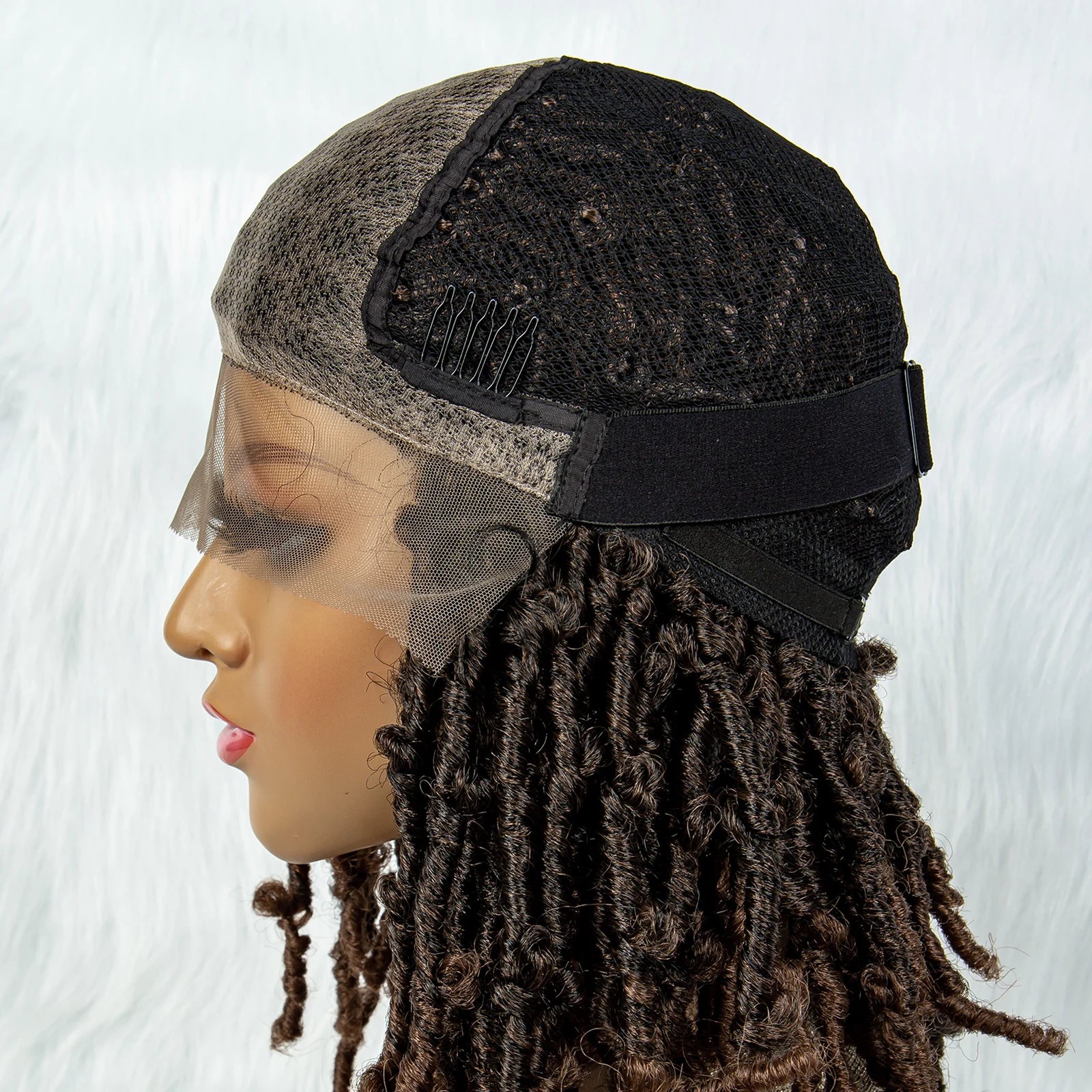 Synthetic Lace Front Wig Braided Wigs Dreadlock Wig 16 inches Short Knotless Butterfly Locs Wigs for Black Women Synthetic Wig